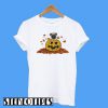 Pumpkin With Baby Pug Funny Halloween T-Shirt