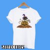 Pumpkin With Black Cat Funny Halloween T-Shirt