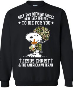 Snoopy Jesus Christ and the American Veteran Sweatshirt