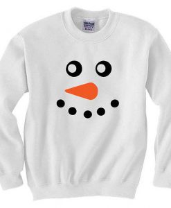 Snowman Face Printed Sweatshirt