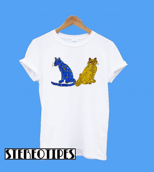 Abba Blue and Yellow Cat T-Shirt