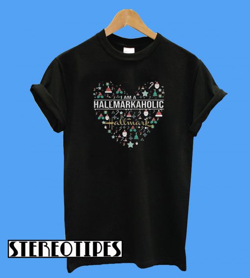 Christmas Heart I Am Hallmarkaholic T-Shirt