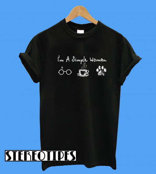 Hot I’m a Simple Woman I like Harry Potter Coffee and Dog T-Shirt