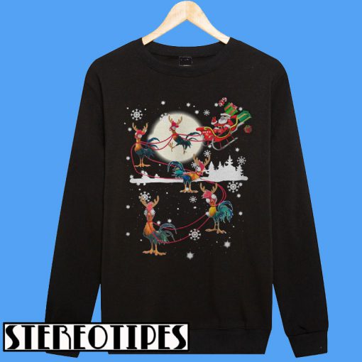Christmas chicken hei hei and Santa Claus Sweatshirt