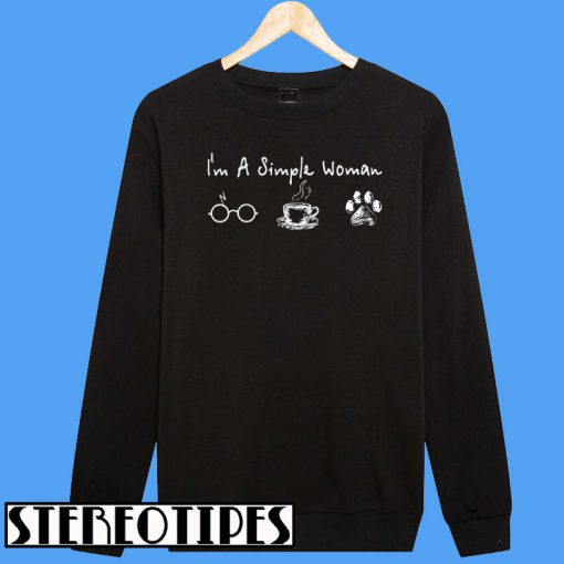 Hot I’m a Simple Woman I like Harry Potter Coffee and Dog Sweatshirt