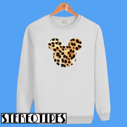 Mickey Mouse Head Leopard Sweatshirt