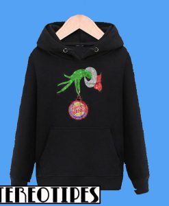 Grinch hand holding Burger King Christmas Hoodie