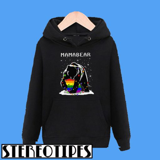 LGBT Mamabear And Baby Christmas Light Hoodie