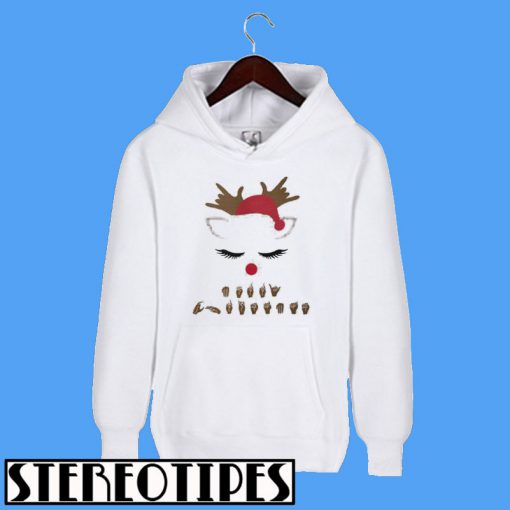 Reindeer Deaf Pride American Sign Language Christmas Hoodie