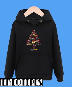 Santa Hat Wine Glass Christmas Tree Hoodie