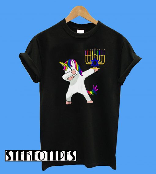 Unicorn Dabbing Hanukkah T-Shirt
