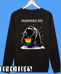 LGBT Mamabear And Baby Christmas Light Sweatshirt