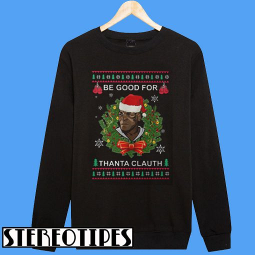 Mike Tyson Thanta Clauth Santa Claus ugly Christmas Sweatshirt