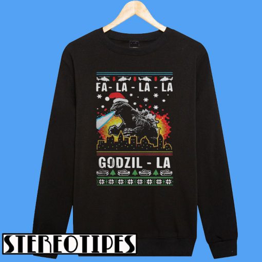 Fa-la-la-la Godzilla ugly Christmas Sweatshirt