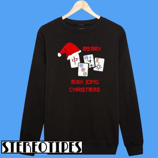 Merry Mah Jong Christmas Chinese Jewish Game Sweatshirt