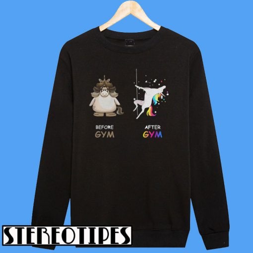 Unicorn Before And After Gym Sweatshirt