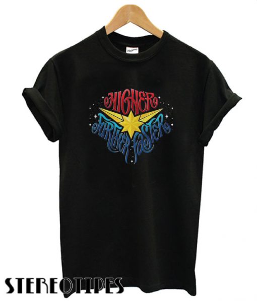 Captain Marvel higher further star T shirt
