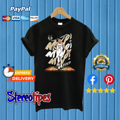 Giannis Antetokounmpo Bucks 2019 Nba Mvp T shirt
