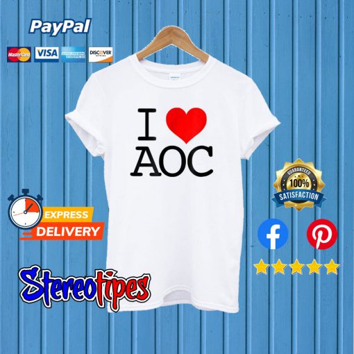I Love AOC Alexandria Ocasio-Cortez T shirt