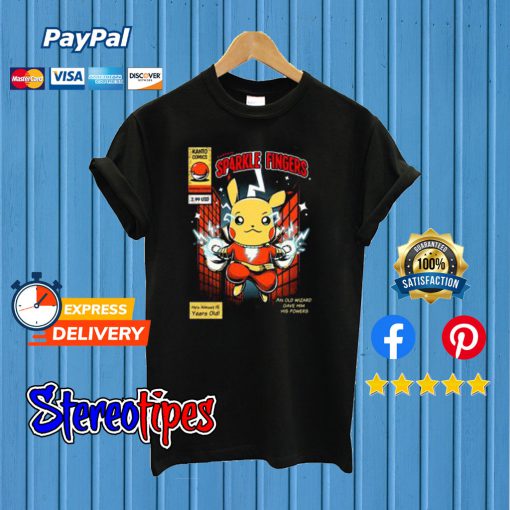 Sparkle Fingers Shazam Pokemon Pikachu T shirt