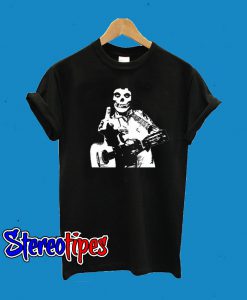 Johnny Cash The Misfits Middle Finger Black Skull T-Shirt