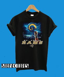 NFL Los Angeles Rams Sky Helmet Black T-Shirt