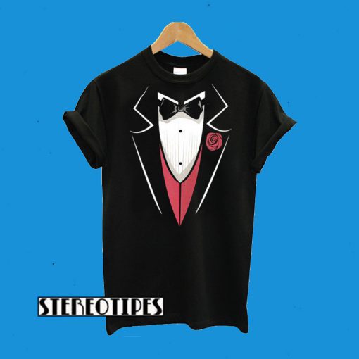 Tuxedo With Pink Vest and Flower T-Shirt