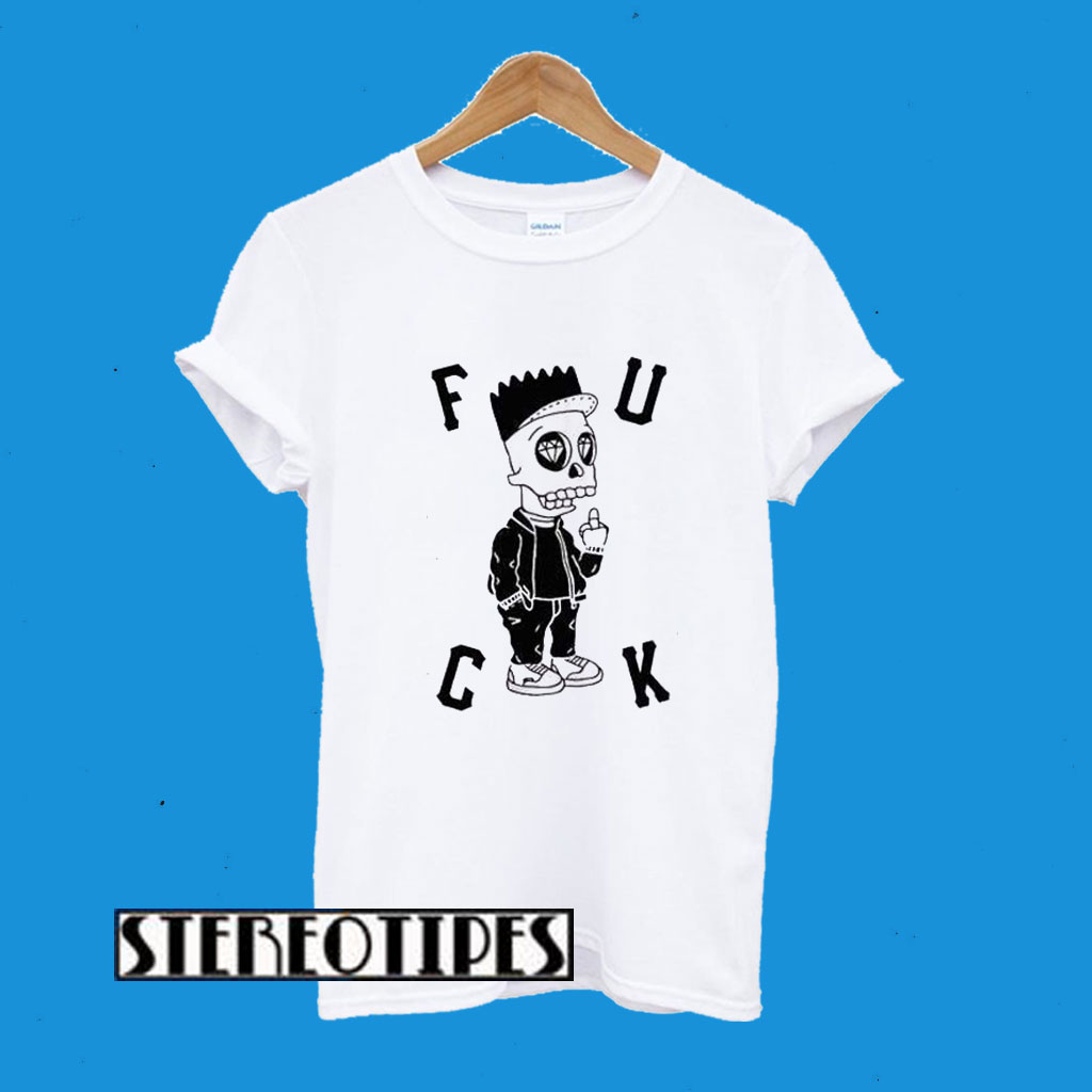 Cartoon Bart Simpson Fuck T-Shirt