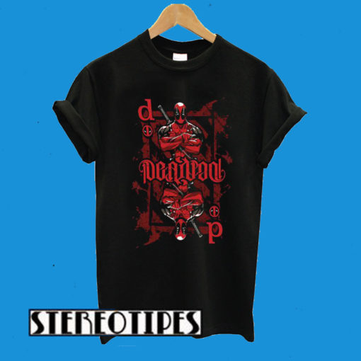 Deadpool Juniors Ambigram Playing Card T-Shirt