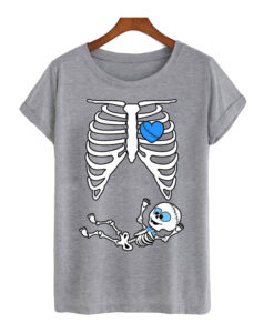 Halloween-Skeleton-Baby-Bow T shirt