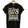 Made In 1978 Limited Edition Retro Vintage Cassette Birthday T-shirt