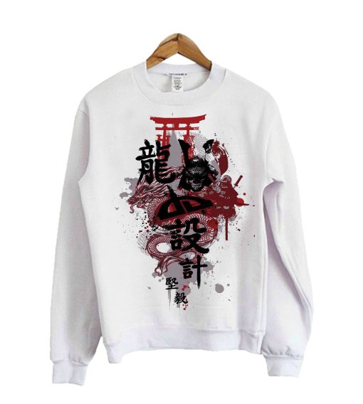 Kungfu Chinese Dragone Red Sweetshirt