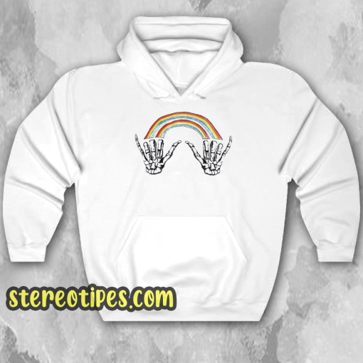 Louis Tomlinson Rainbow Skeleton Hands Hoodie