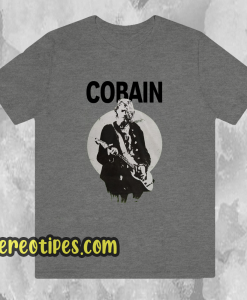 Kurt cobain standing guitar photo t-shirt