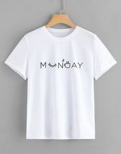 Letter Print Tee T-shirt ZNF08